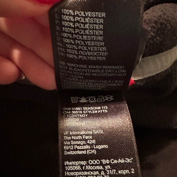 The North Face Fleece. Black. Zip up. Hooded. Women’s size Small. - Picture 8 of 10